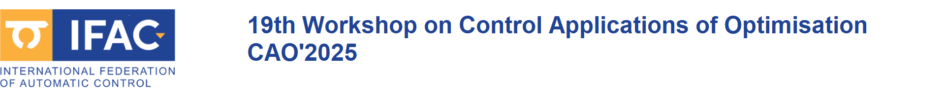 Control Applications of Optimisation - 19th CAO 2025™