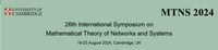 Mathematical Theory of Networks and Systems (in cooperation with IFAC) - 26th MTNS 2024 